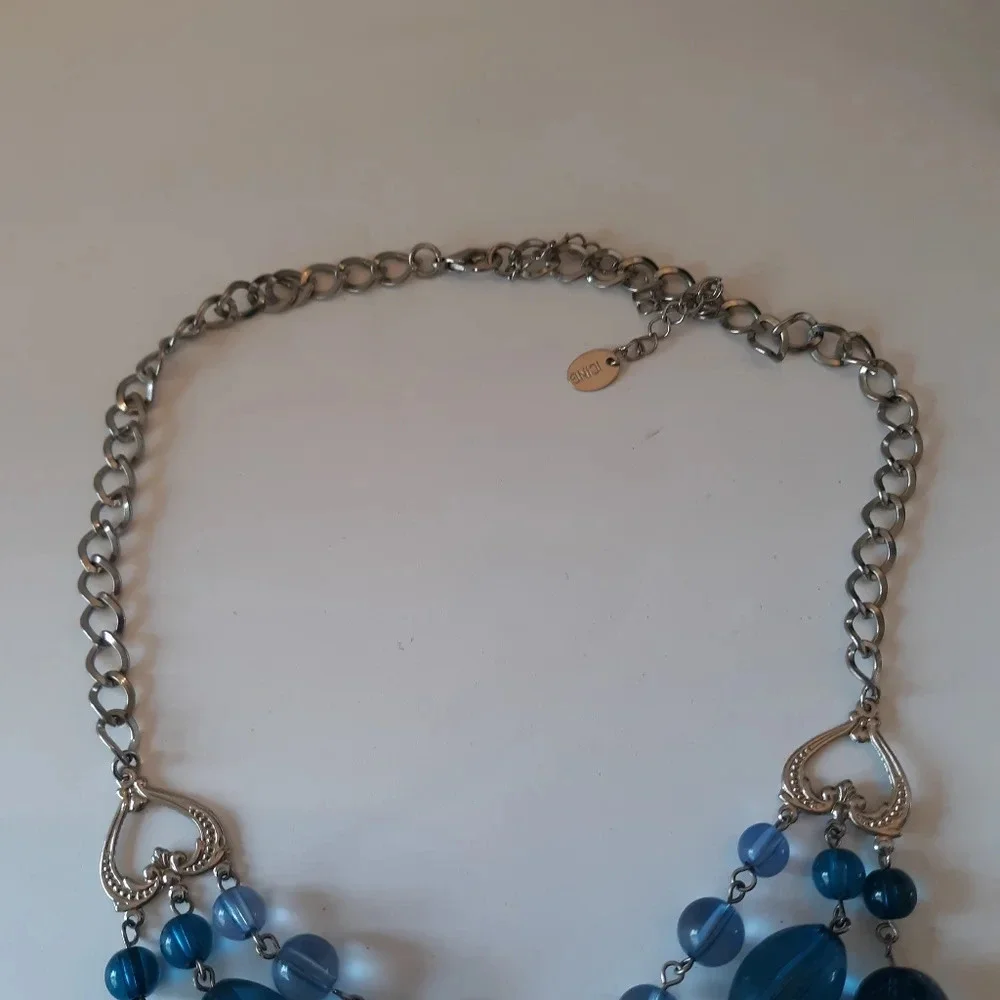 Blue beaded necklace from Icing